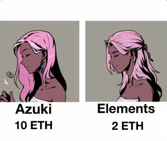 Một số NFT trong bộ sưu tập Azuki Elementals có nét tương tự như trong Azuki