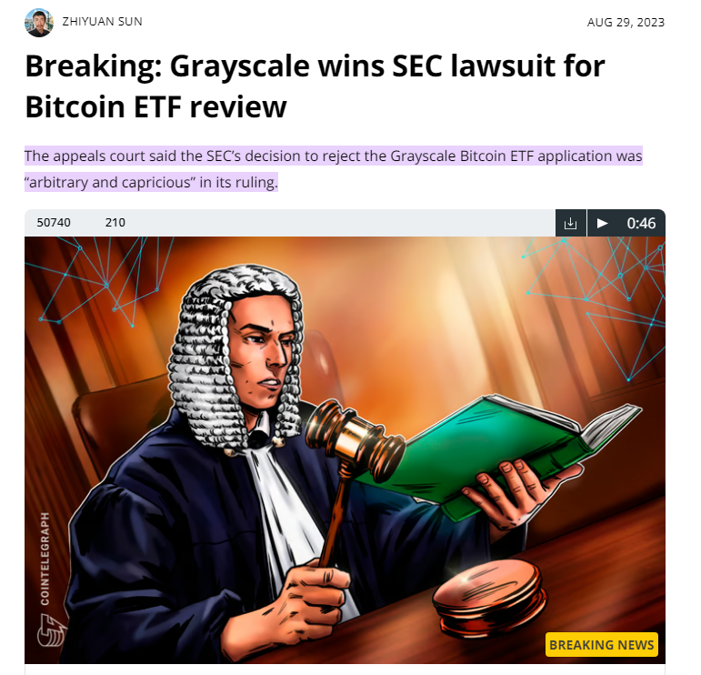 SEC bị xử thua trong vụ kiện của Gray Scale