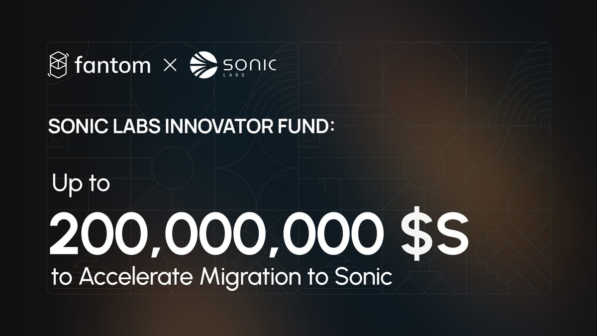 công bố quỹ Sonic Labs Innovator Fund 