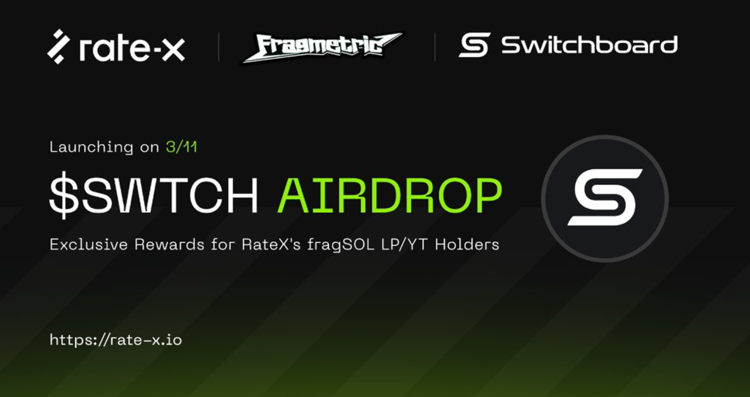 Switchboard Hợp Tác Fragmetric: Cơ Hội Tối Ưu Lợi Nhuận fragSOL Trên RateX